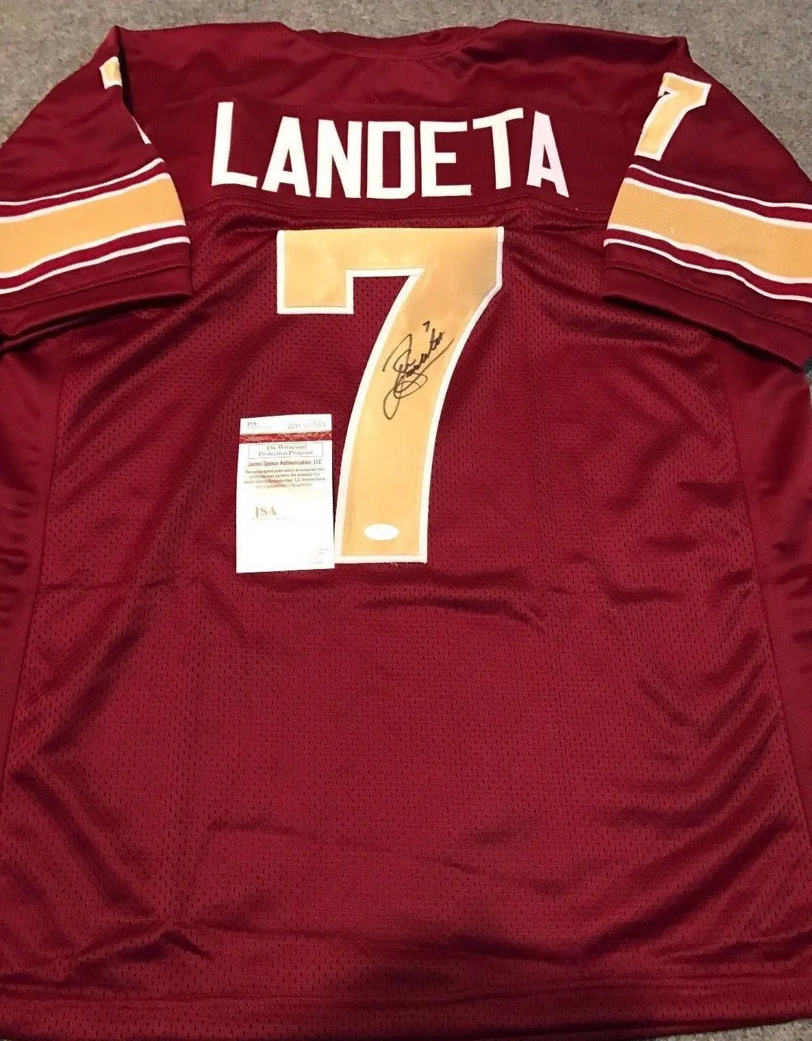 MVP Authentics Sean Landeta Autographed Signed Philadelphia Stars Jersey Jsa  Coa 117 sports jersey framing , jersey framing