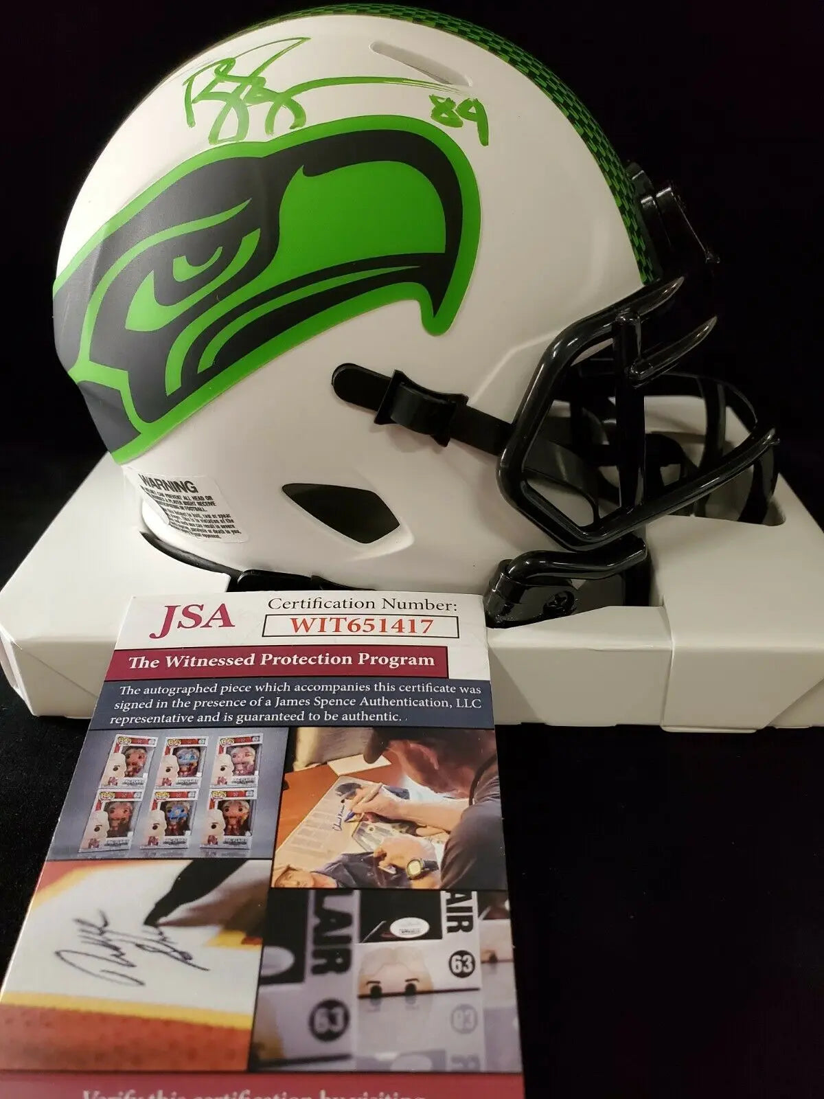MVP Authentics Seattle Seahawks Bobby Engram Signed Lunar Mini Helmet Jsa Coa 116.10 sports jersey framing , jersey framing