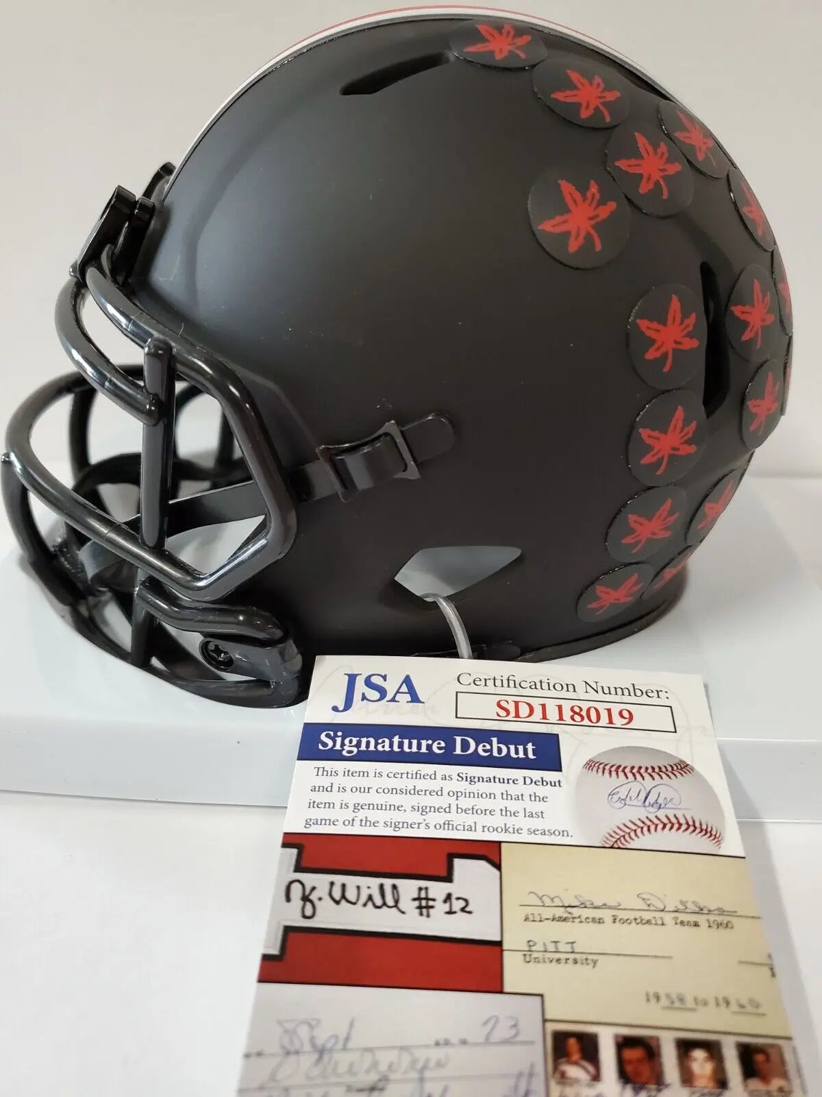 MVP Authentics Shaun Wade Autographed Ohio State Buckeyes Eclipse Mini Helmet Jsa Debut Coa 90 sports jersey framing , jersey framing