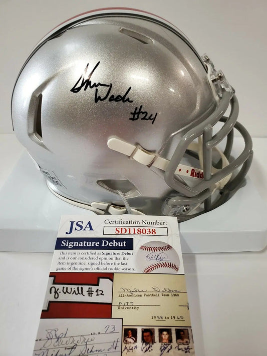MVP Authentics Shaun Wade Autographed Ohio State Buckeyes Speed Mini Helmet Jsa Debut Coa 90 sports jersey framing , jersey framing