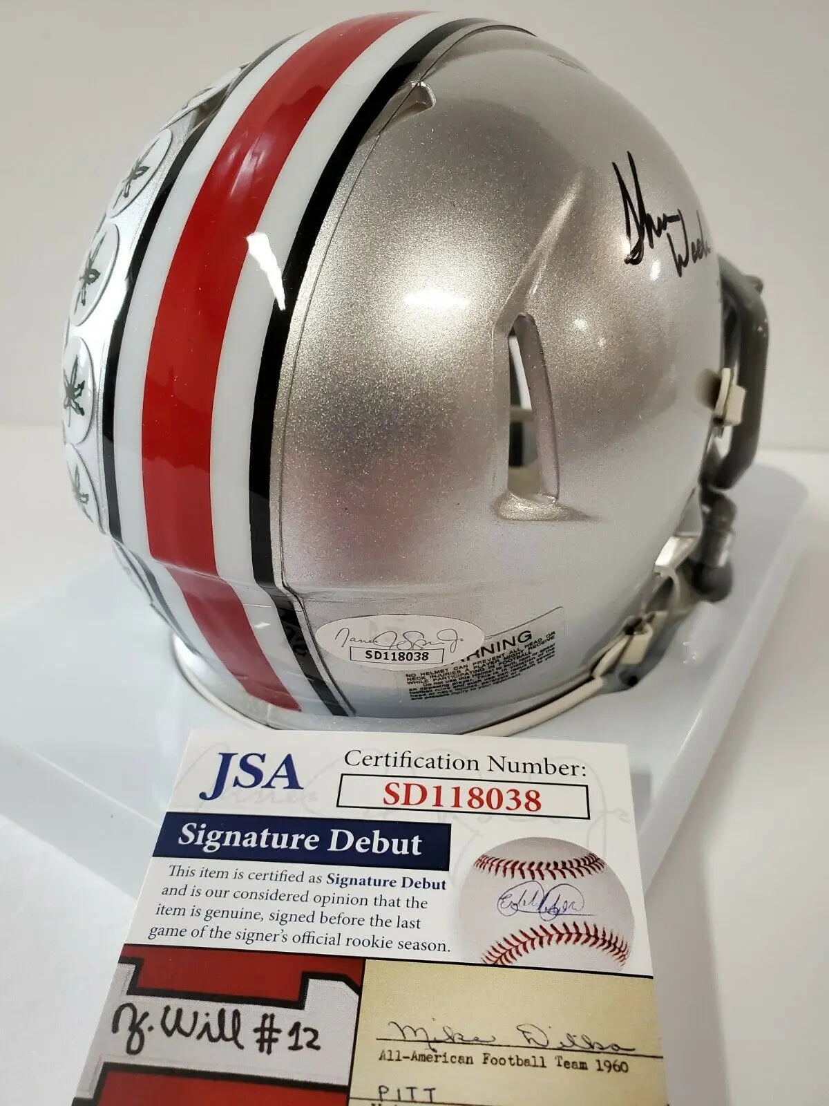 MVP Authentics Shaun Wade Autographed Ohio State Buckeyes Speed Mini Helmet Jsa Debut Coa 90 sports jersey framing , jersey framing