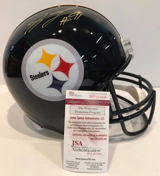 MVP Authentics Stephon Tuitt Autographed Signed Pittsburgh Steelers Full Size Helmet Jsa Coa 180 sports jersey framing , jersey framing