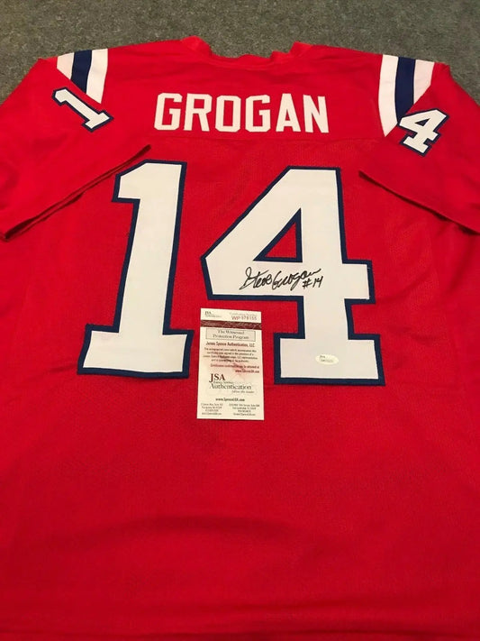 MVP Authentics Steve Grogan Autographed Signed New England Patriots Jersey Jsa  Coa 126 sports jersey framing , jersey framing
