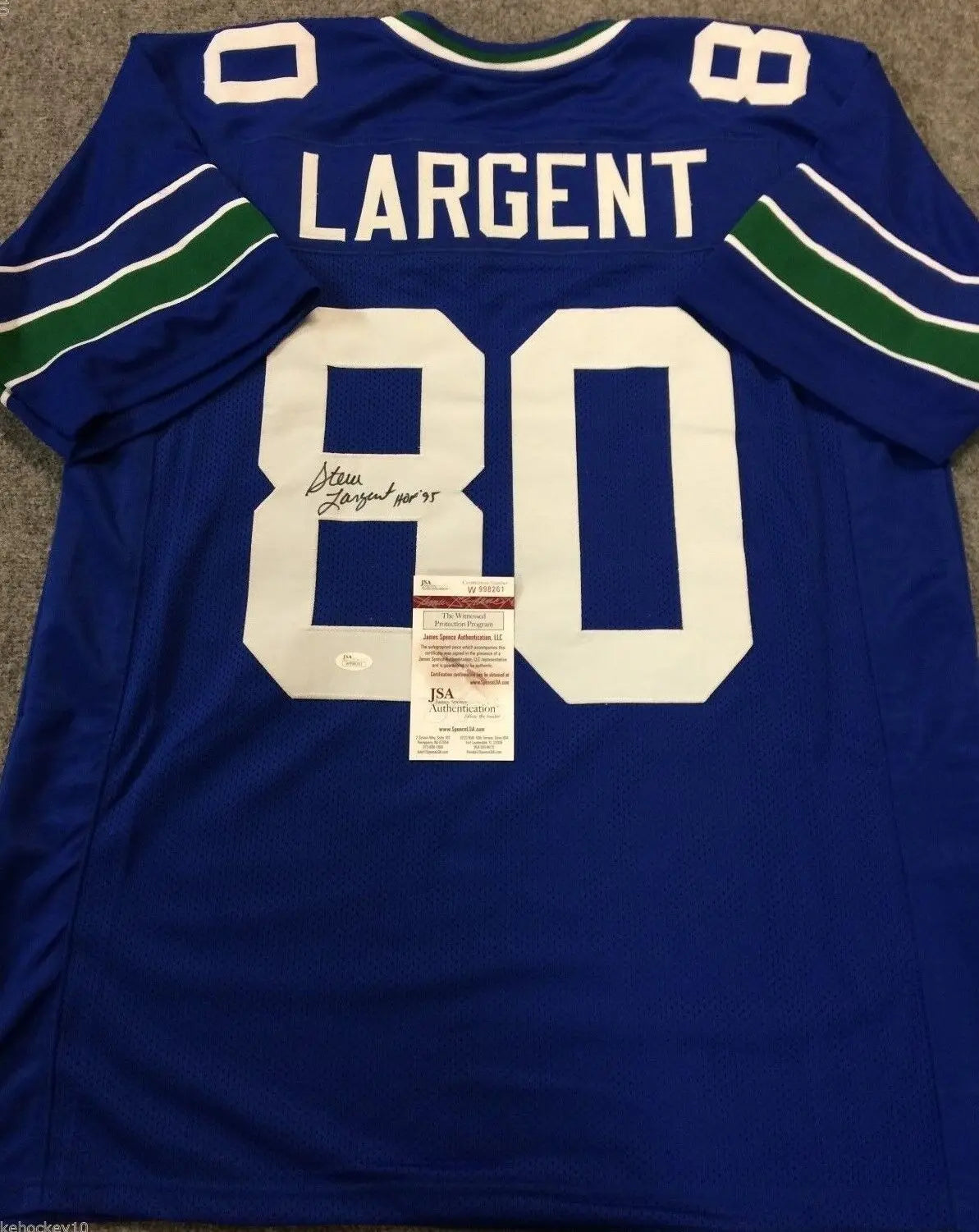 MVP Authentics Steve Largent Autographed Signed Inscribed Seattle Seahawks Jersey Jsa Coa 134.10 sports jersey framing , jersey framing