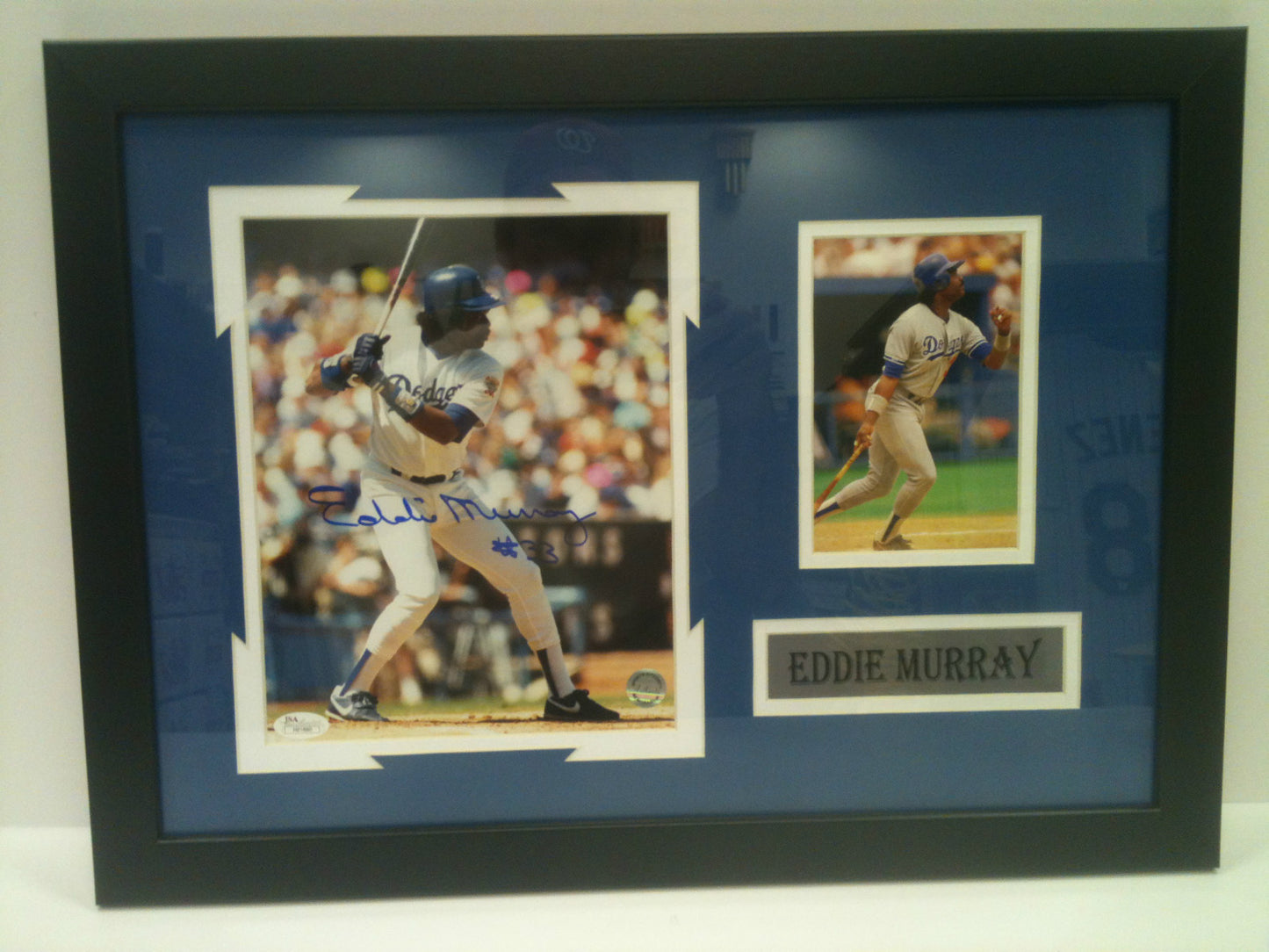 Framed Signed L.A. Dodgers Eddie Murray 8X10 Photo Collage Jsa Coa