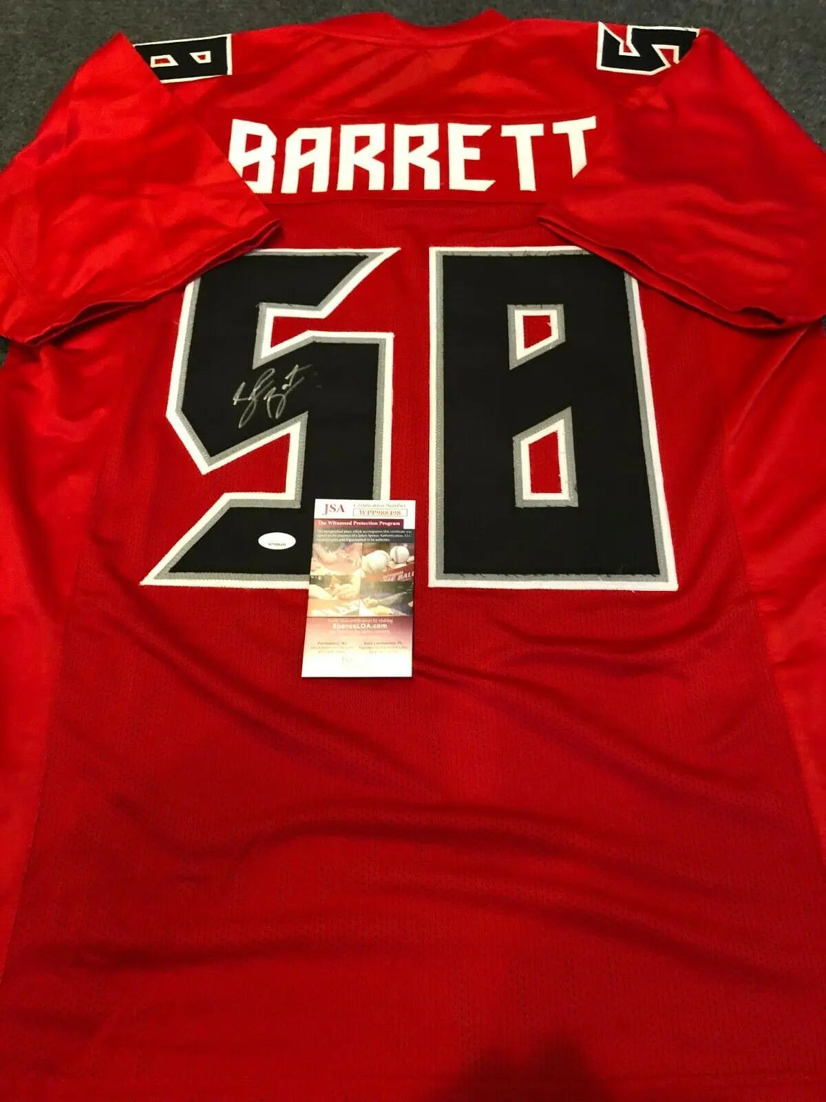 MVP Authentics Tampa Bay Buccaneers Shaquil Barrett Autographed Signed Jersey Jsa  Coa 107.10 sports jersey framing , jersey framing