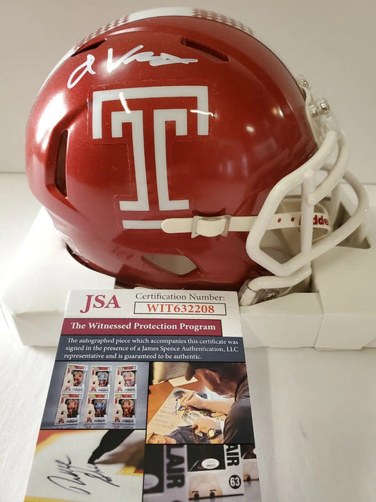 MVP Authentics Temple Owls Isaiah Wright Autographed Signed Mini Helmet Jsa Coa 99 sports jersey framing , jersey framing