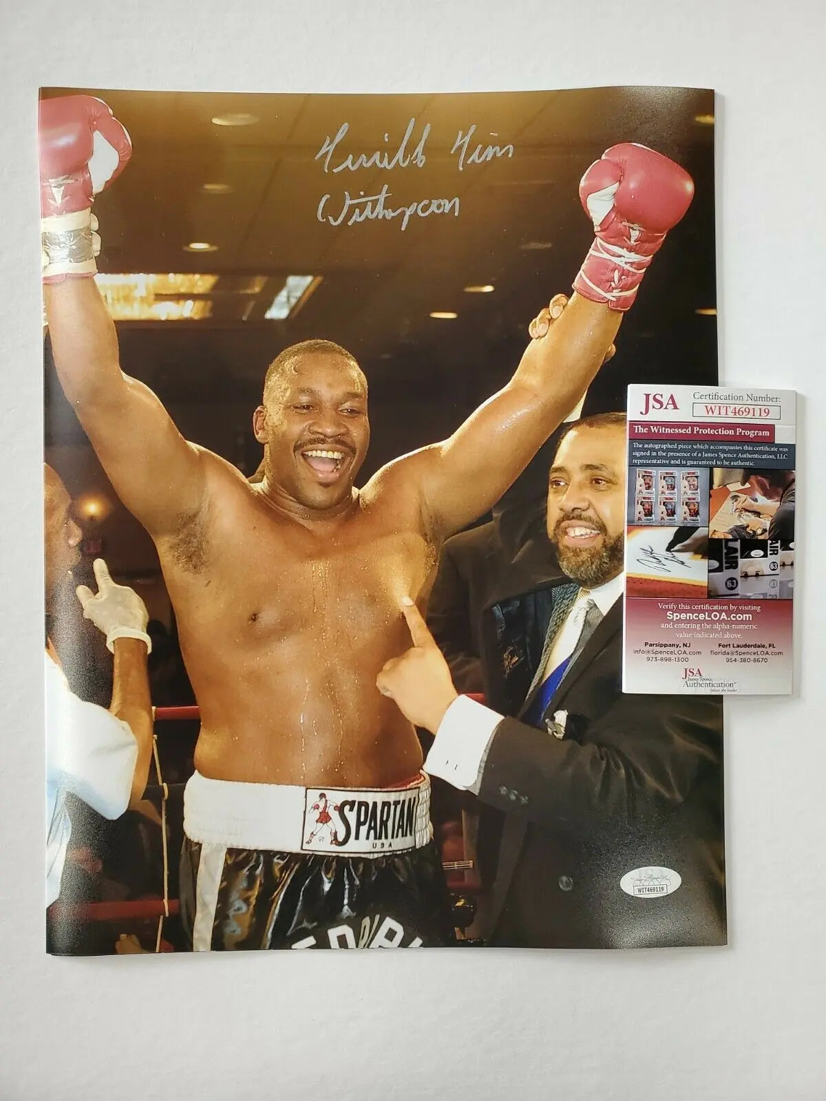 MVP Authentics "Terrible" Tim Witherspoon Autographed Signed Inscribed 11X14 Photo Jsa Coa 71.10 sports jersey framing , jersey framing