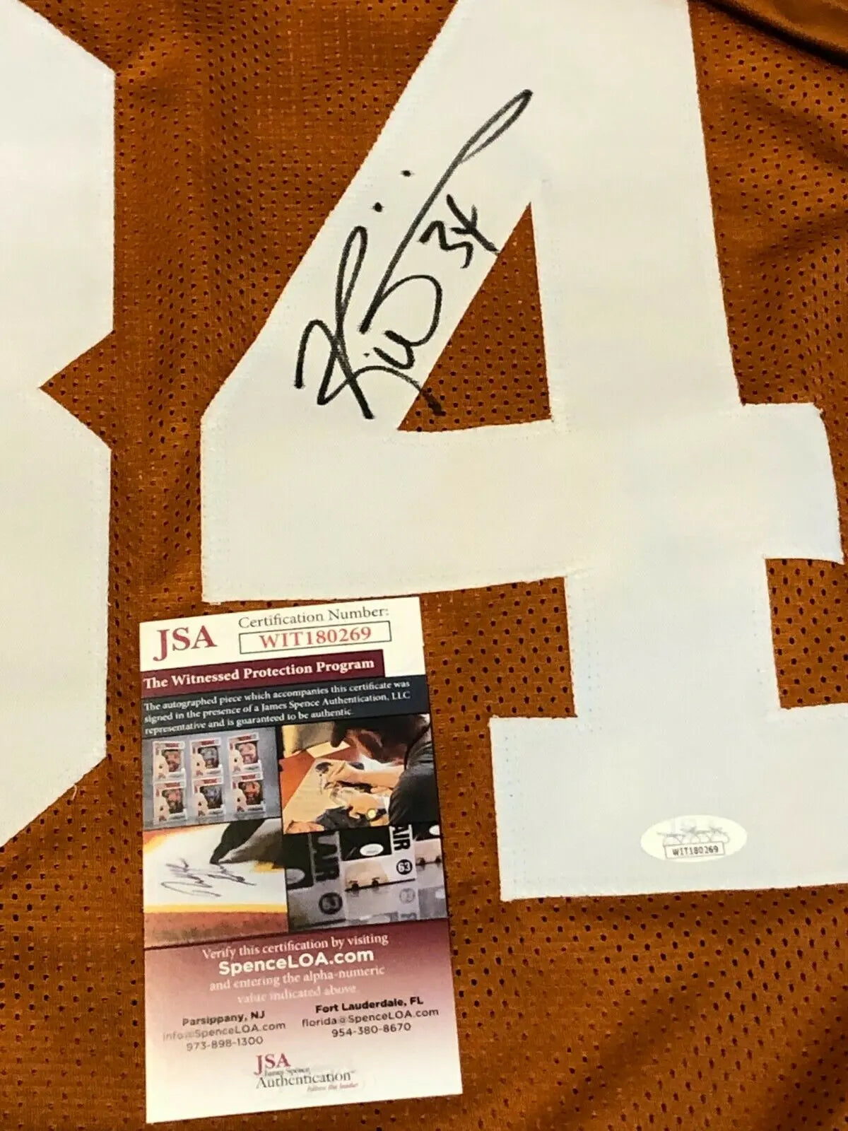 MVP Authentics Texas Longhorns Ricky Williams Signed Autographed Jersey Jsa  Coa 107.10 sports jersey framing , jersey framing