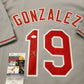 MVP Authentics Texas Rangers Juan Gonzalez Autographed Signed Jersey Jsa Coa 98.10 sports jersey framing , jersey framing