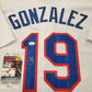MVP Authentics Texas Rangers Juan Gonzalez Autographed Signed Jersey Jsa Coa 98.10 sports jersey framing , jersey framing