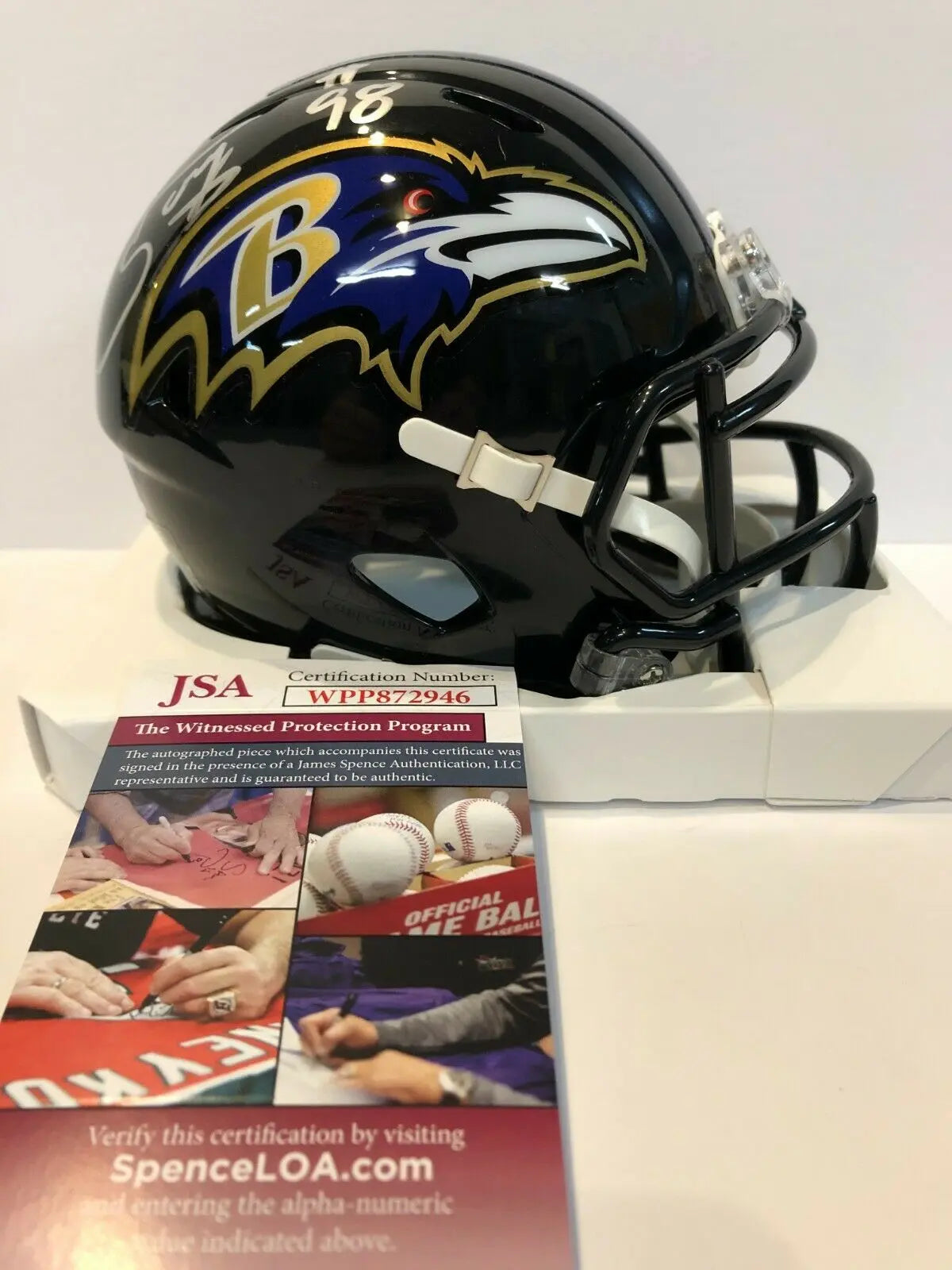 MVP Authentics Tony Siragusa Autographed Signed Baltimore Ravens Speed Mini Helmet Jsa Coa 117 sports jersey framing , jersey framing