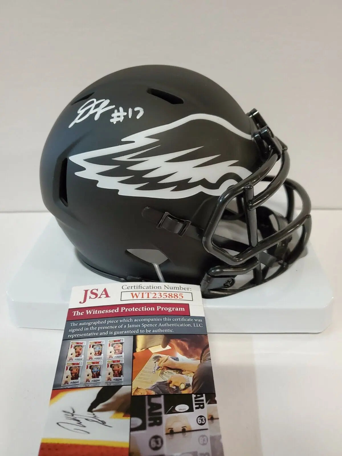MVP Authentics Travis Fulgham Signed Philadelphia Eagles Eclipse Mini Helmet Jsa Coa 125.10 sports jersey framing , jersey framing