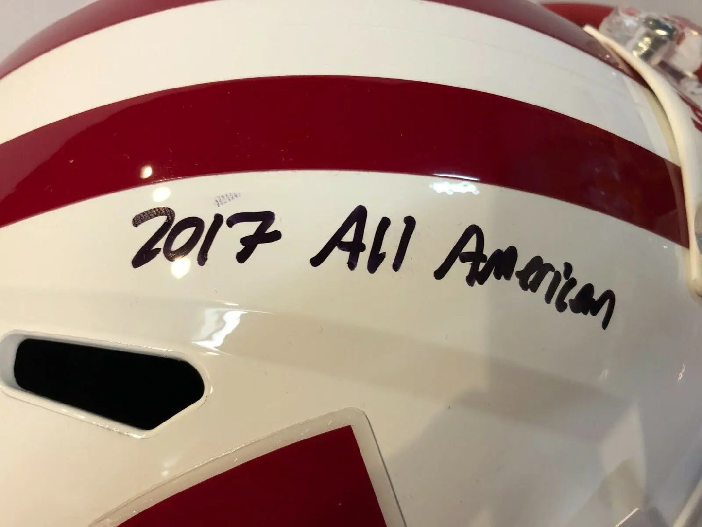 MVP Authentics Troy Fumagalli Signed Inscribed Wisconsin Full Size Speed Rep Helmet Jsa Coa 224.10 sports jersey framing , jersey framing