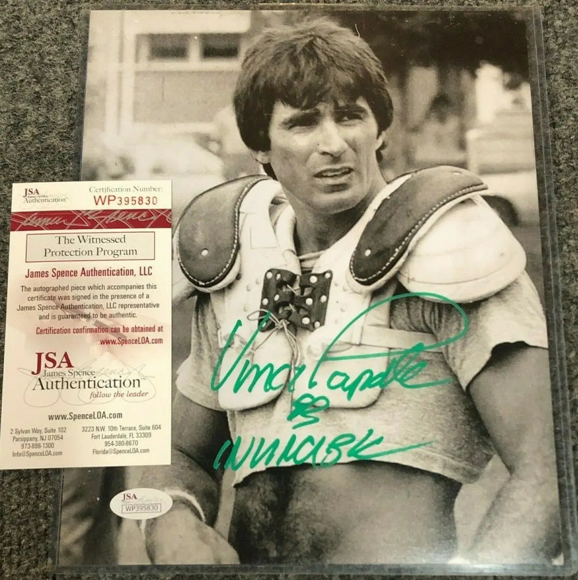 MVP Authentics Vince Papale Autographed Signed Inscribe Philadelphia Eagles 8X10 Photo Jsa Coa 45 sports jersey framing , jersey framing