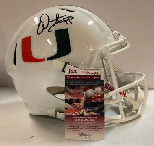 MVP Authentics Warren Sapp Autographed Signed Miami Hurricanes Full Size Helmet Jsa Coa 270 sports jersey framing , jersey framing