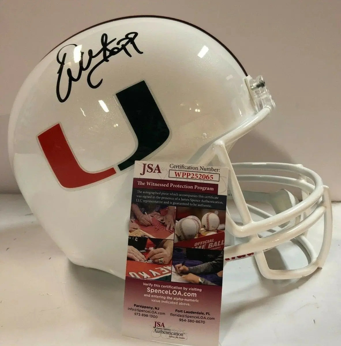 MVP Authentics Warren Sapp Autographed Signed Miami Hurricanes Full Size Helmet Jsa Coa 270 sports jersey framing , jersey framing
