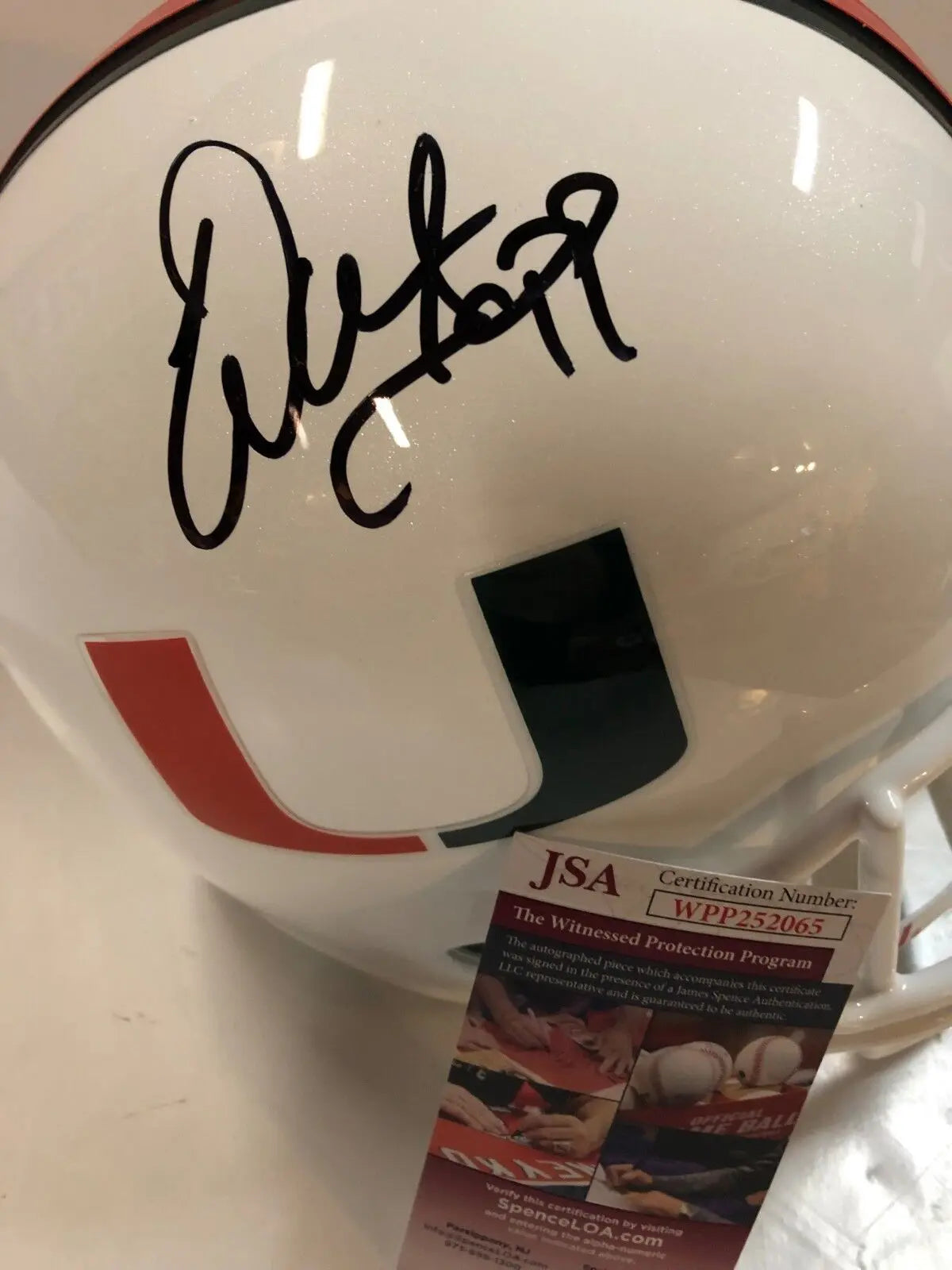 MVP Authentics Warren Sapp Autographed Signed Miami Hurricanes Full Size Helmet Jsa Coa 270 sports jersey framing , jersey framing