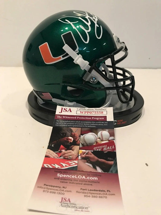 MVP Authentics Warren Sapp Autographed Signed Miami Hurricanes Mini Helmet Jsa Coa 117 sports jersey framing , jersey framing