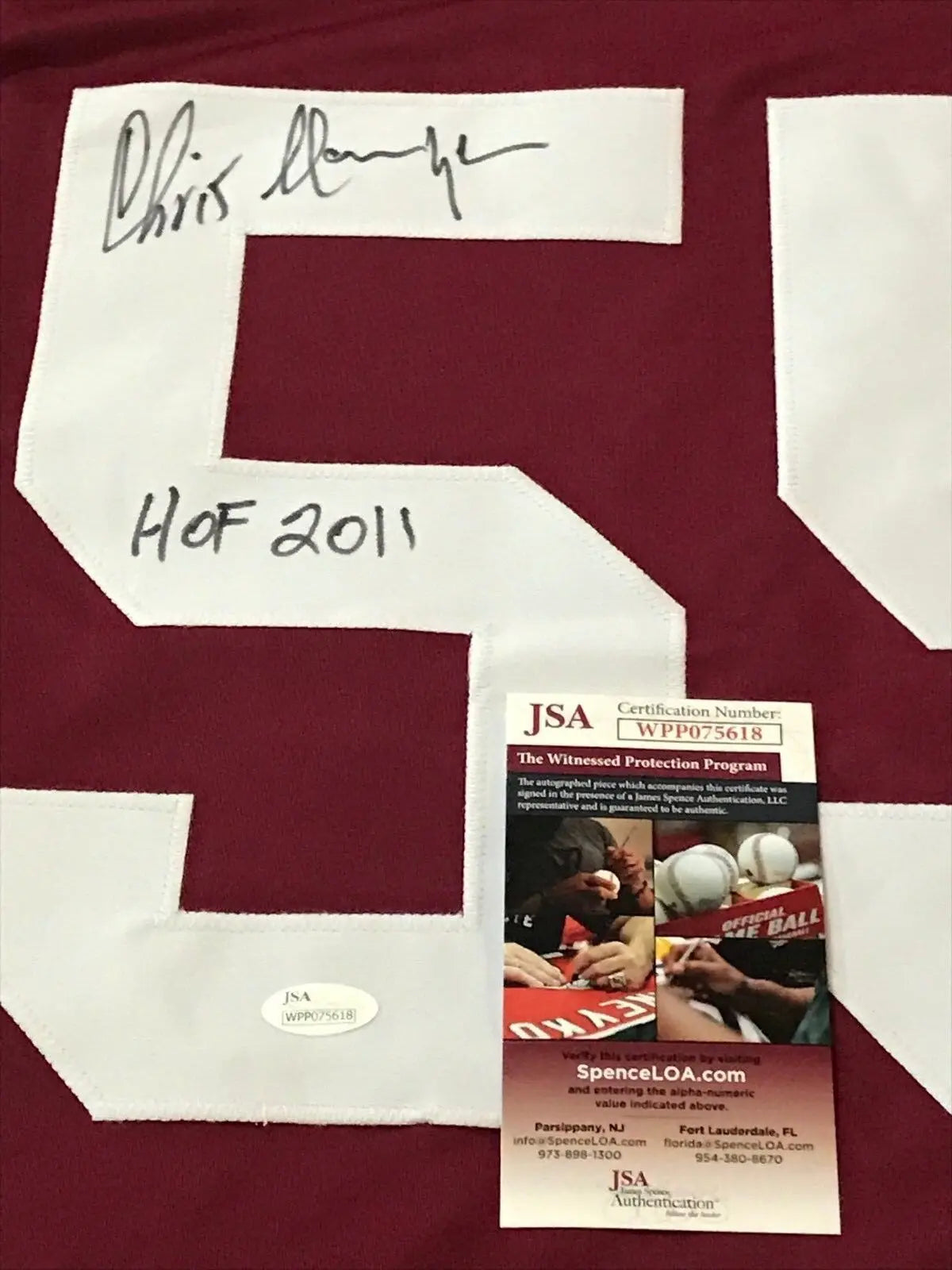 MVP Authentics Washington Football Chris Hanburger Autographed Signed Inscribed Jersey Jsa Coa 107.10 sports jersey framing , jersey framing