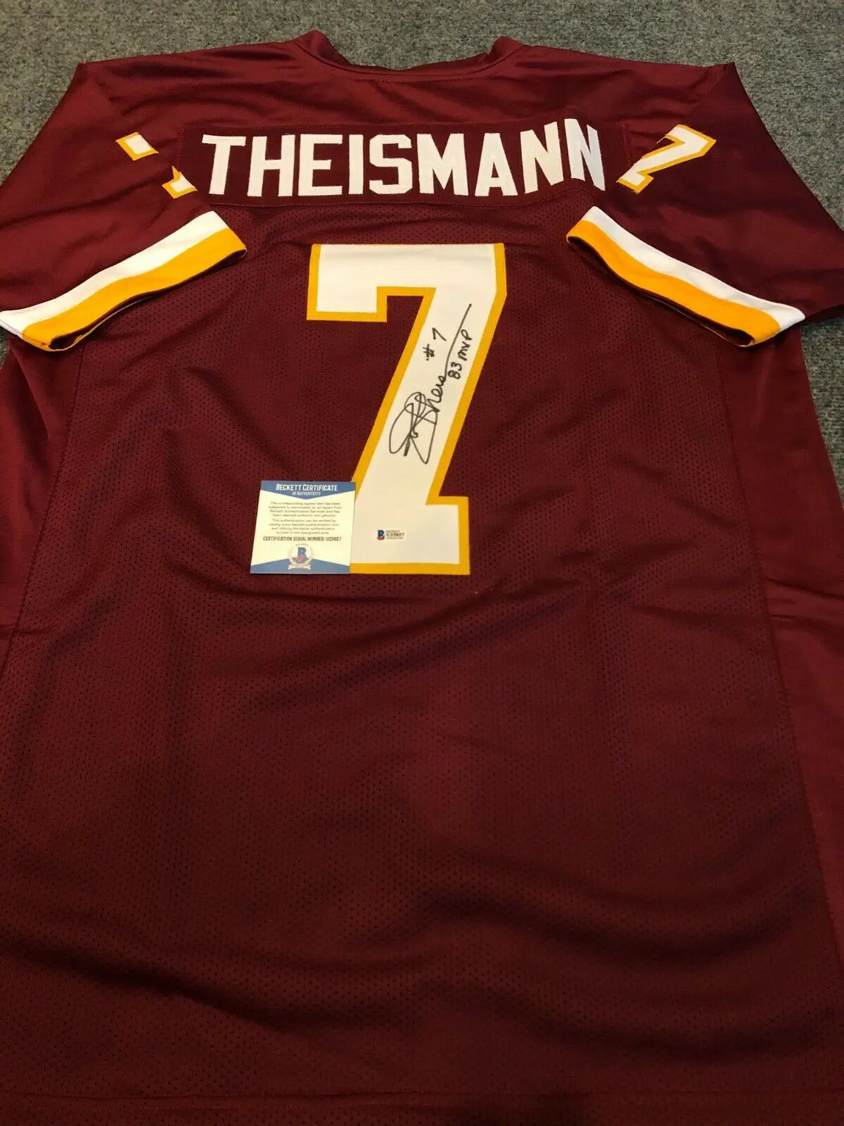 Washington Football Joe Theismann Autographed Signed Inscribe Jersey B –  MVP Authentics