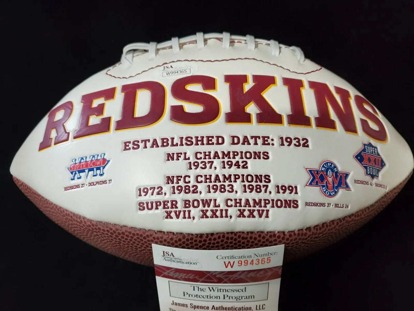 MVP Authentics Washington Football Ricky Sanders Autographed Signed Logo Football Jsa Coa 80.10 sports jersey framing , jersey framing