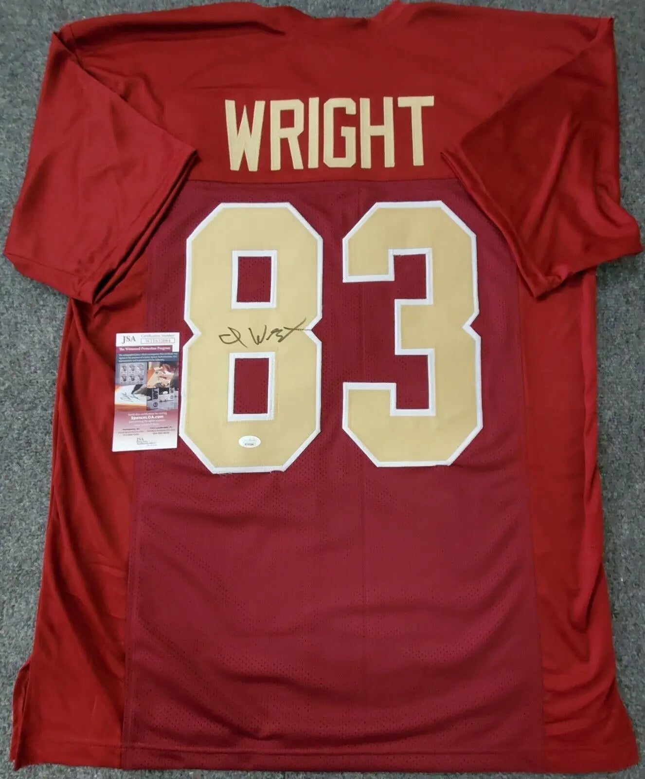 MVP Authentics Washington Football Team Isaiah Wright Autographed Signed Jersey Jsa Coa 107.10 sports jersey framing , jersey framing
