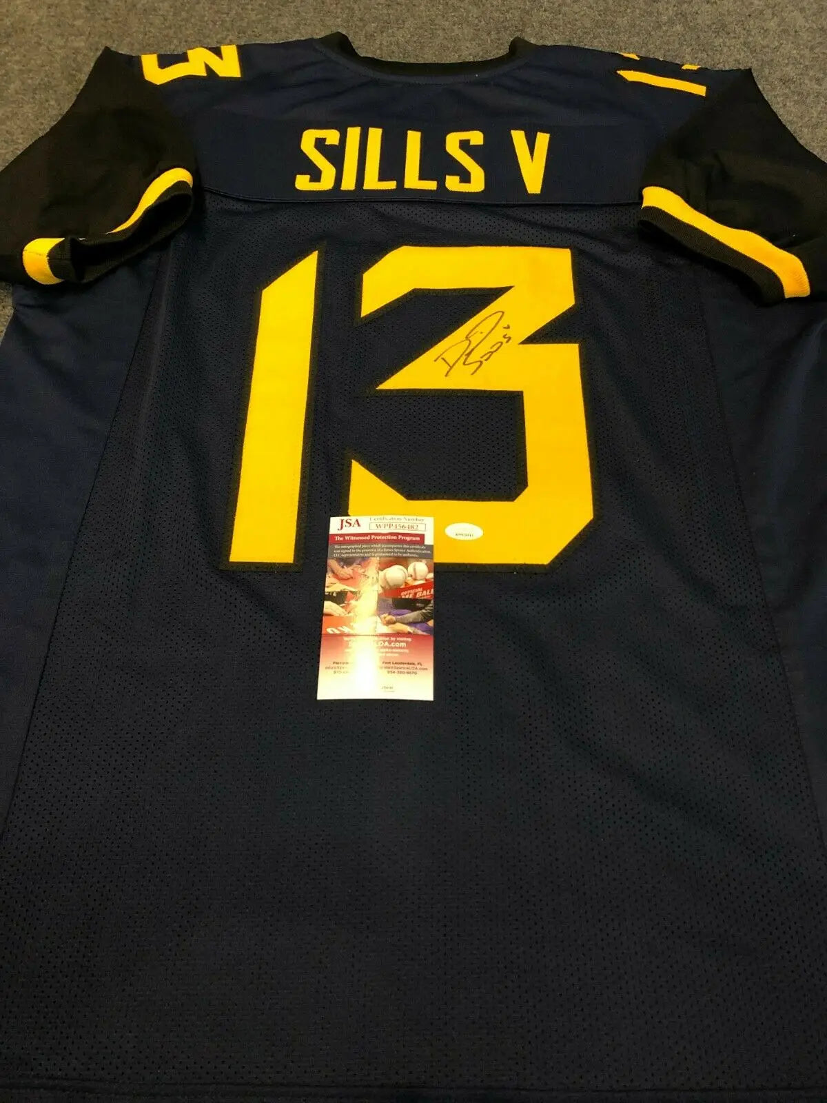 MVP Authentics West Virginia Mountaineers David Sills Autographed Signed Jersey Jsa Coa 116.10 sports jersey framing , jersey framing