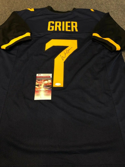 MVP Authentics West Virginia Mountaineers Will Grier Autographed Signed Jersey Jsa Coa 179.10 sports jersey framing , jersey framing