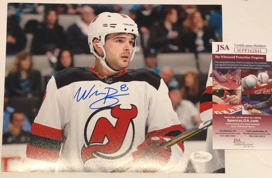 MVP Authentics Will Butcher Autographed Signed New Jersey Devils 8X10 Photo Jsa Coa 36 sports jersey framing , jersey framing