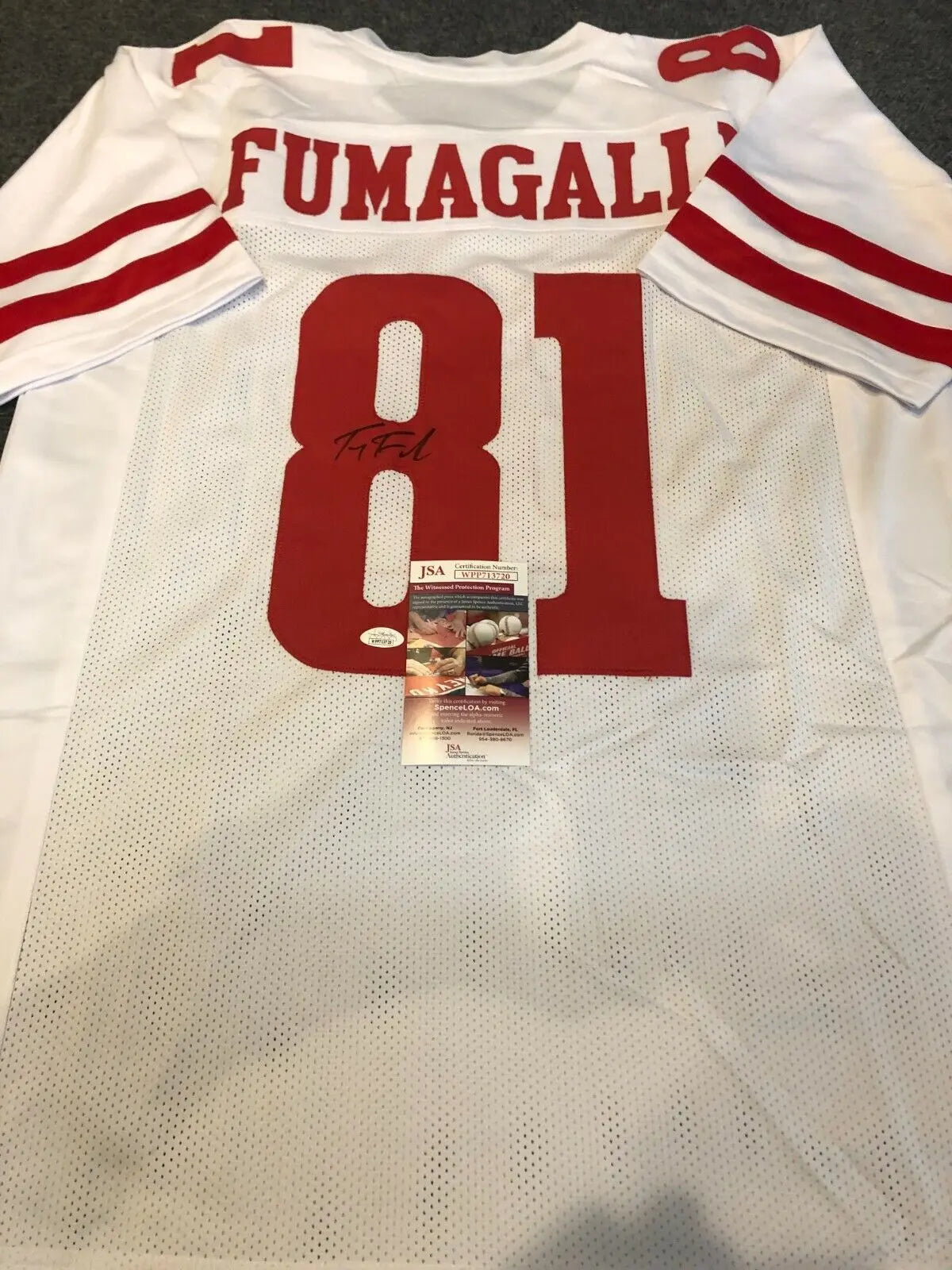 MVP Authentics Wisconsin Badgers Troy Fumagalli Autographed Signed Jersey Jsa  Coa 89.10 sports jersey framing , jersey framing