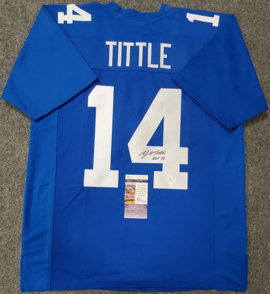 MVP Authentics Y.A. Tittle Autographed Signed Inscribed N.Y. Giants Jersey Jsa  Coa 107.10 sports jersey framing , jersey framing