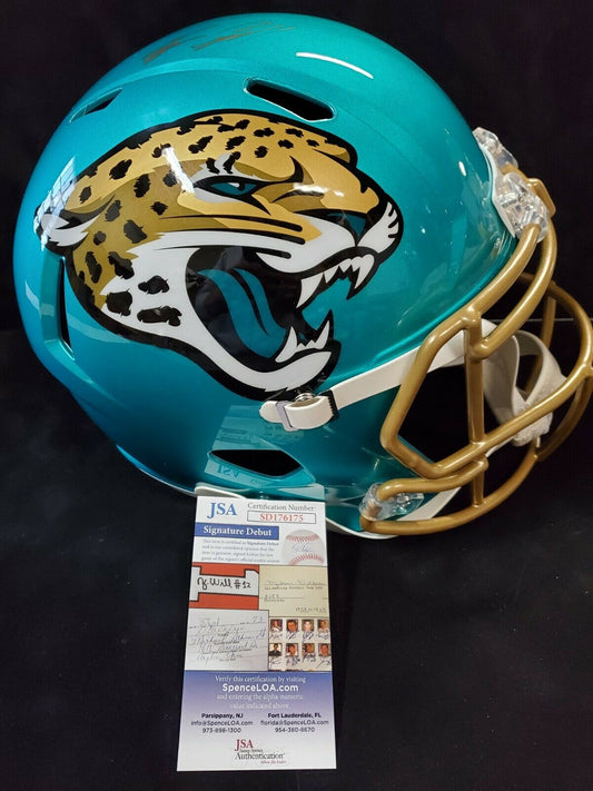 MVP Authentics Jacksonville Jaguars Tyson Campbell Signed Full Size Flash Rep Helmet Jsa Coa 315 sports jersey framing , jersey framing