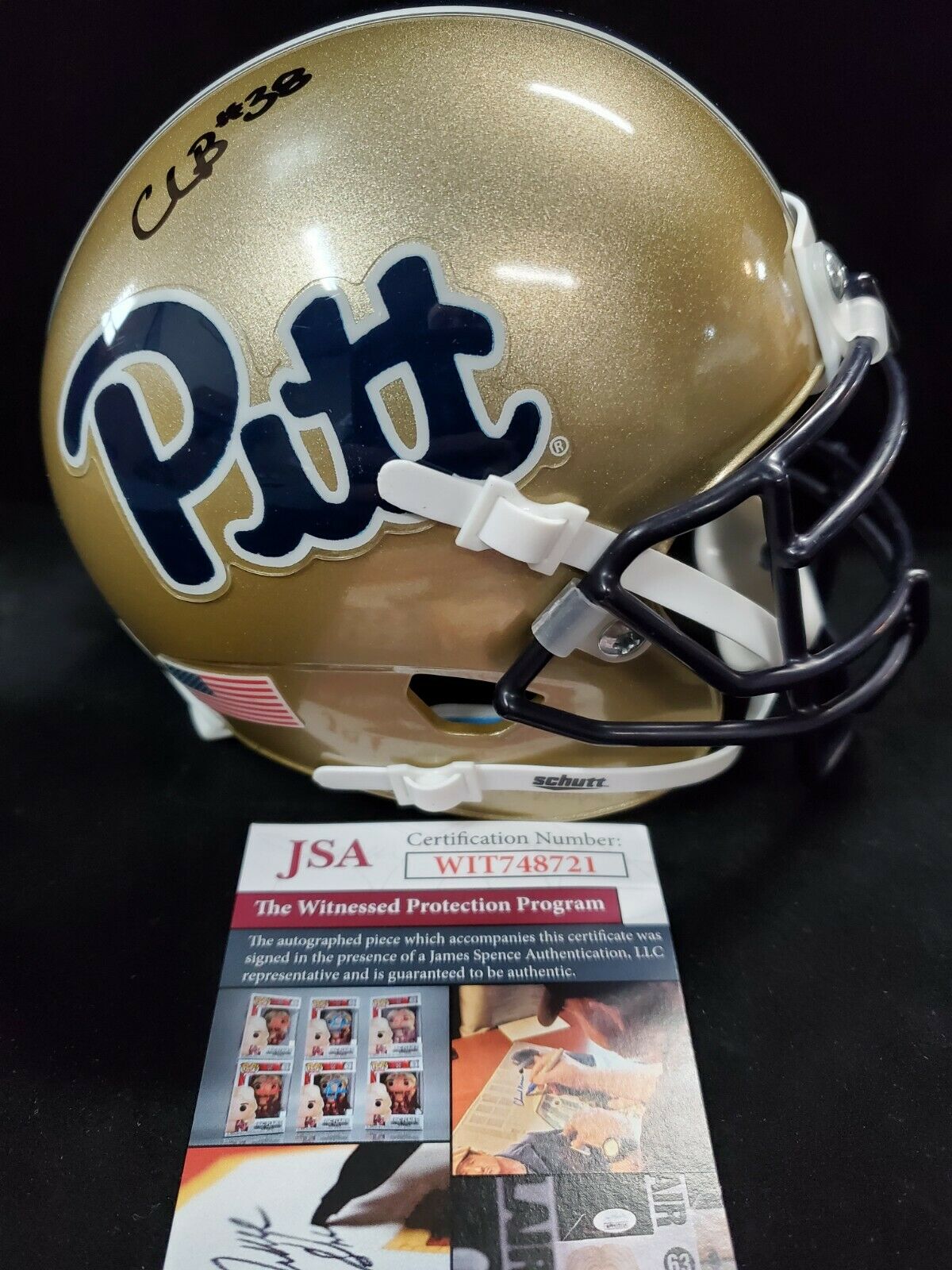 MVP Authentics Pitt Panthers Cam Bright Autographed Signed Speed Mini Helmet Jsa Coa 31.50 sports jersey framing , jersey framing