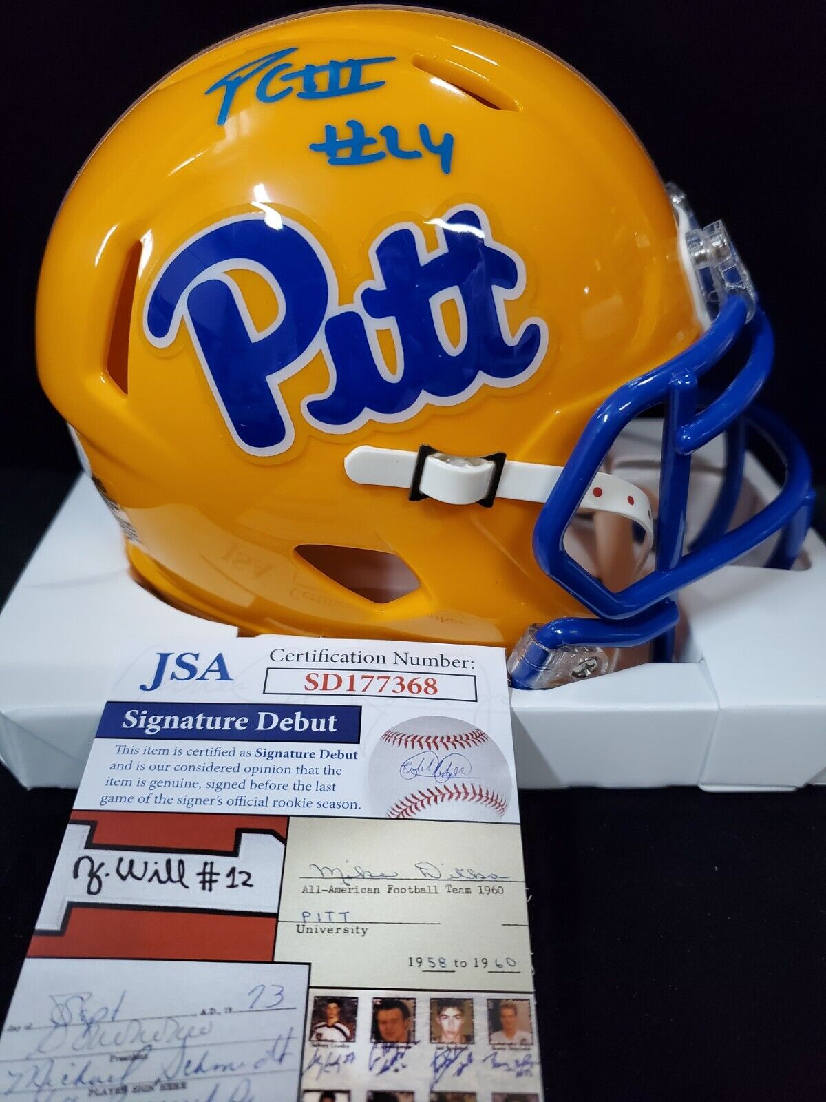 MVP Authentics Pitt Panthers Phil Campbell Iii Autographed Signed Speed Mini Helmet Jsa Coa 45 sports jersey framing , jersey framing
