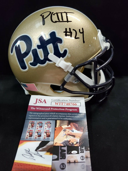 MVP Authentics Pitt Panthers Phil Campbell Iii Autographed Signed Speed Mini Helmet Jsa Coa 45 sports jersey framing , jersey framing