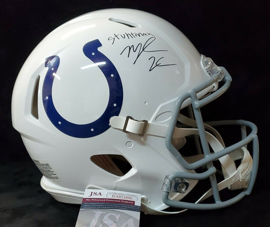 MVP Authentics Indianapolis Colts Nyheim Hines Signed Insc Speed Auth. Full Size Helmet Jsa Coa 405 sports jersey framing , jersey framing