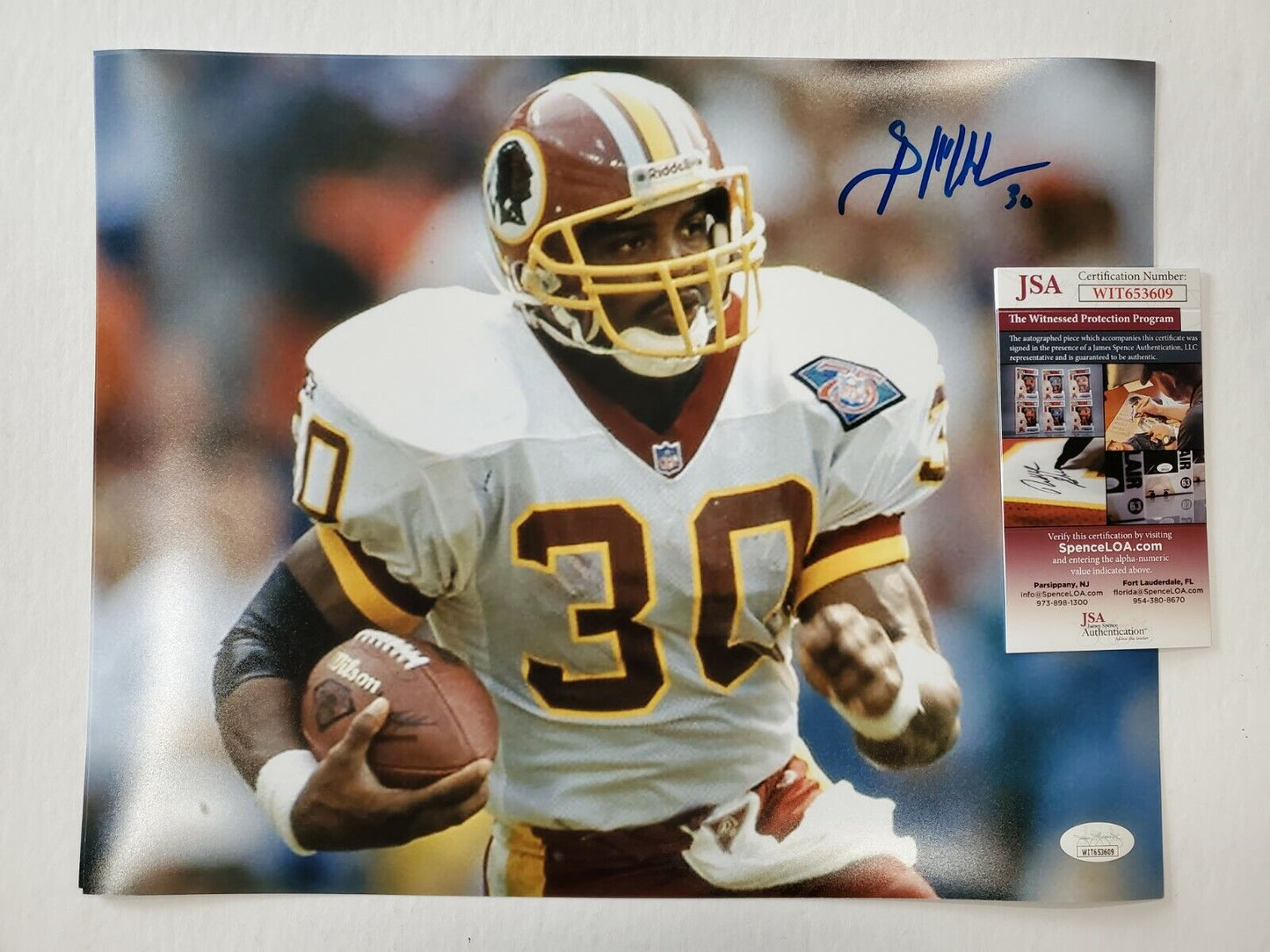 MVP Authentics Washington Football Team Brian Mitchell Autographed 11X14 Photo Jsa Coa 71.10 sports jersey framing , jersey framing