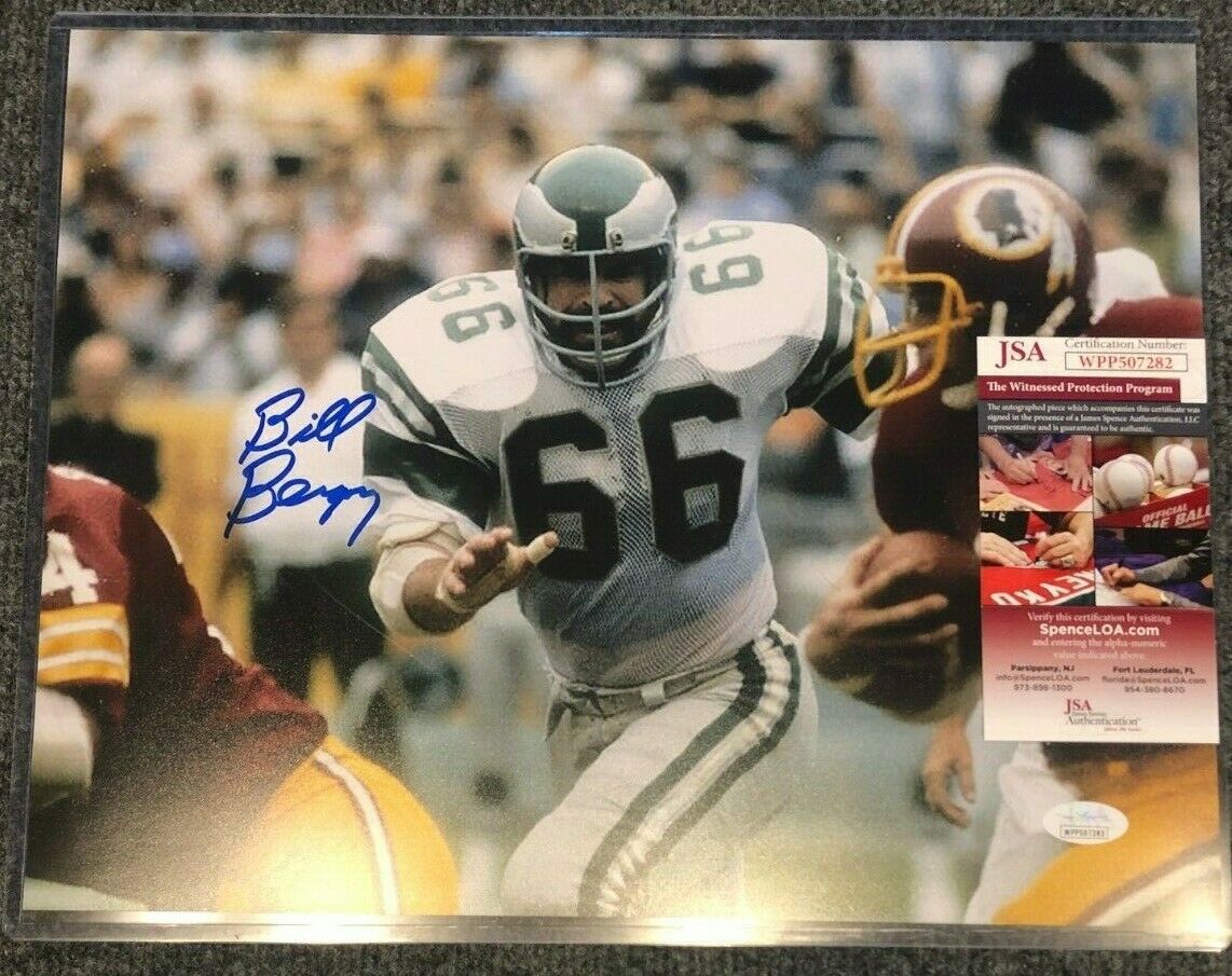 MVP Authentics Philadelphia Eagles Bill Bergey Autographed Signed 11X14 Photo Jsa  Coa 44.10 sports jersey framing , jersey framing