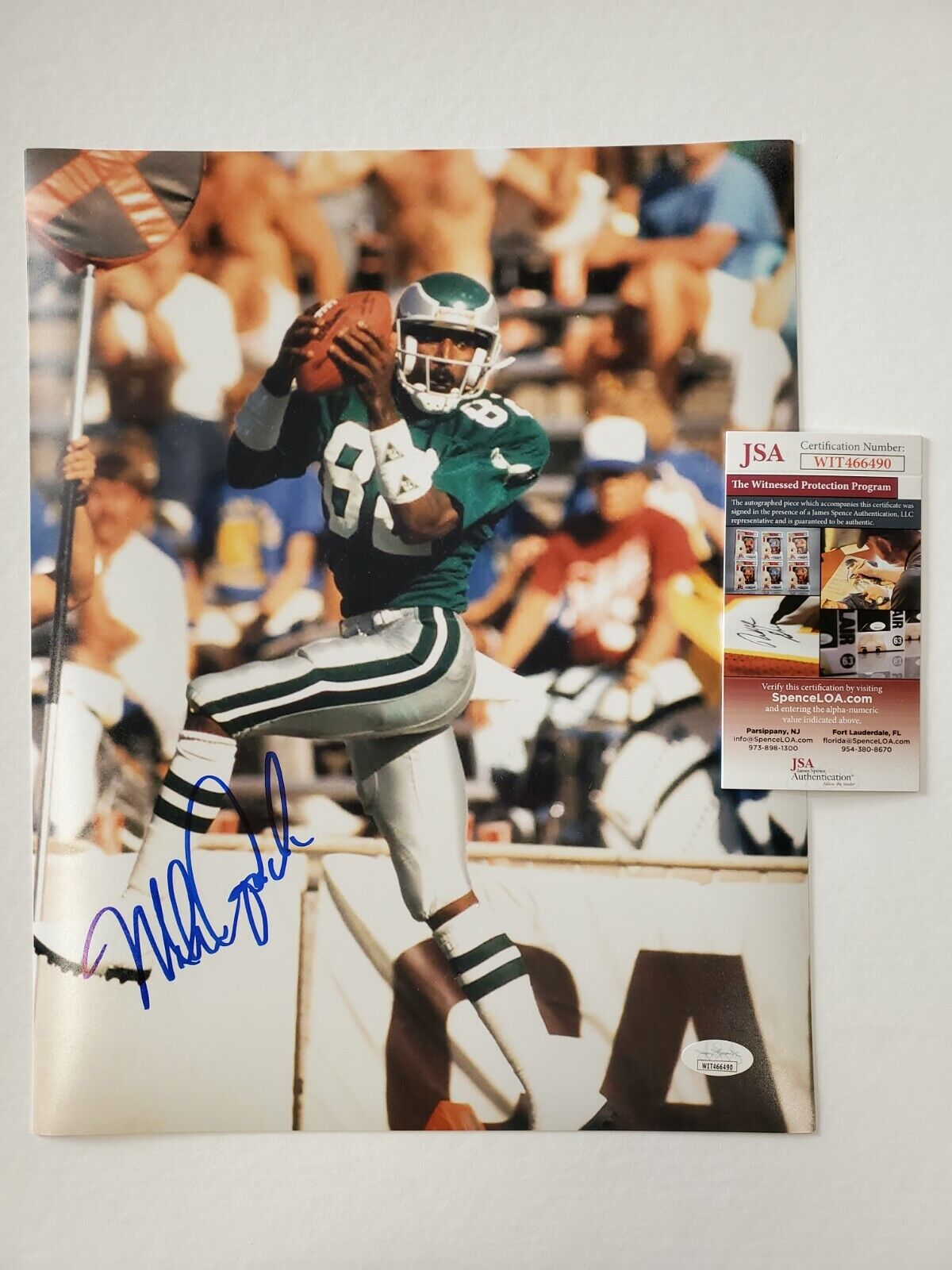MVP Authentics Philadelphia Eagles Mike Quick Autographed Signed 11X14 Photo Jsa  Coa 89.10 sports jersey framing , jersey framing