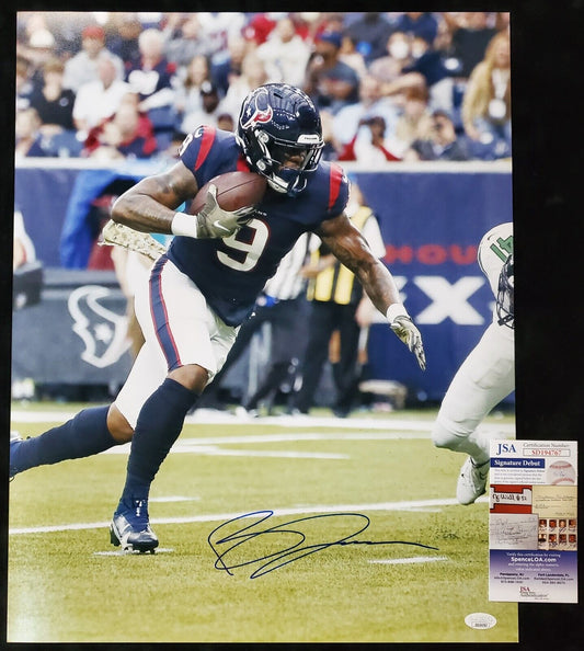 MVP Authentics Houston Texans Brevin Jordan Autographed Signed 16X20 Photo Jsa Coa 81 sports jersey framing , jersey framing