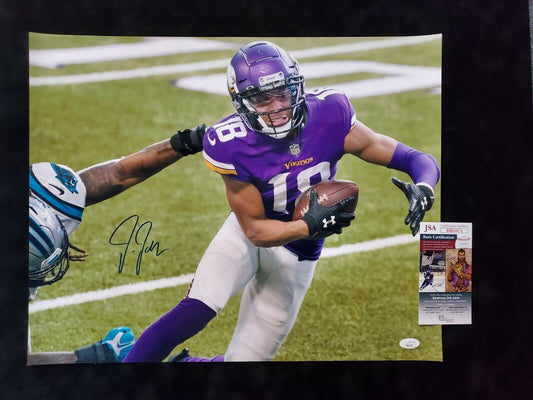 MVP Authentics Minnesota Vikings Justin Jefferson Autographed Signed 16X20 Photo Jsa Coa 117 sports jersey framing , jersey framing