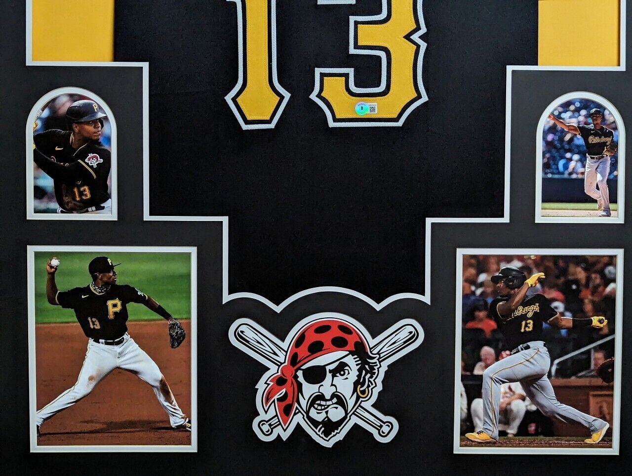 MVP Authentics Framed Pittsburgh Pirates Ke'bryan Hayes Autographed Signed Jersey Beckett Holo 360 sports jersey framing , jersey framing