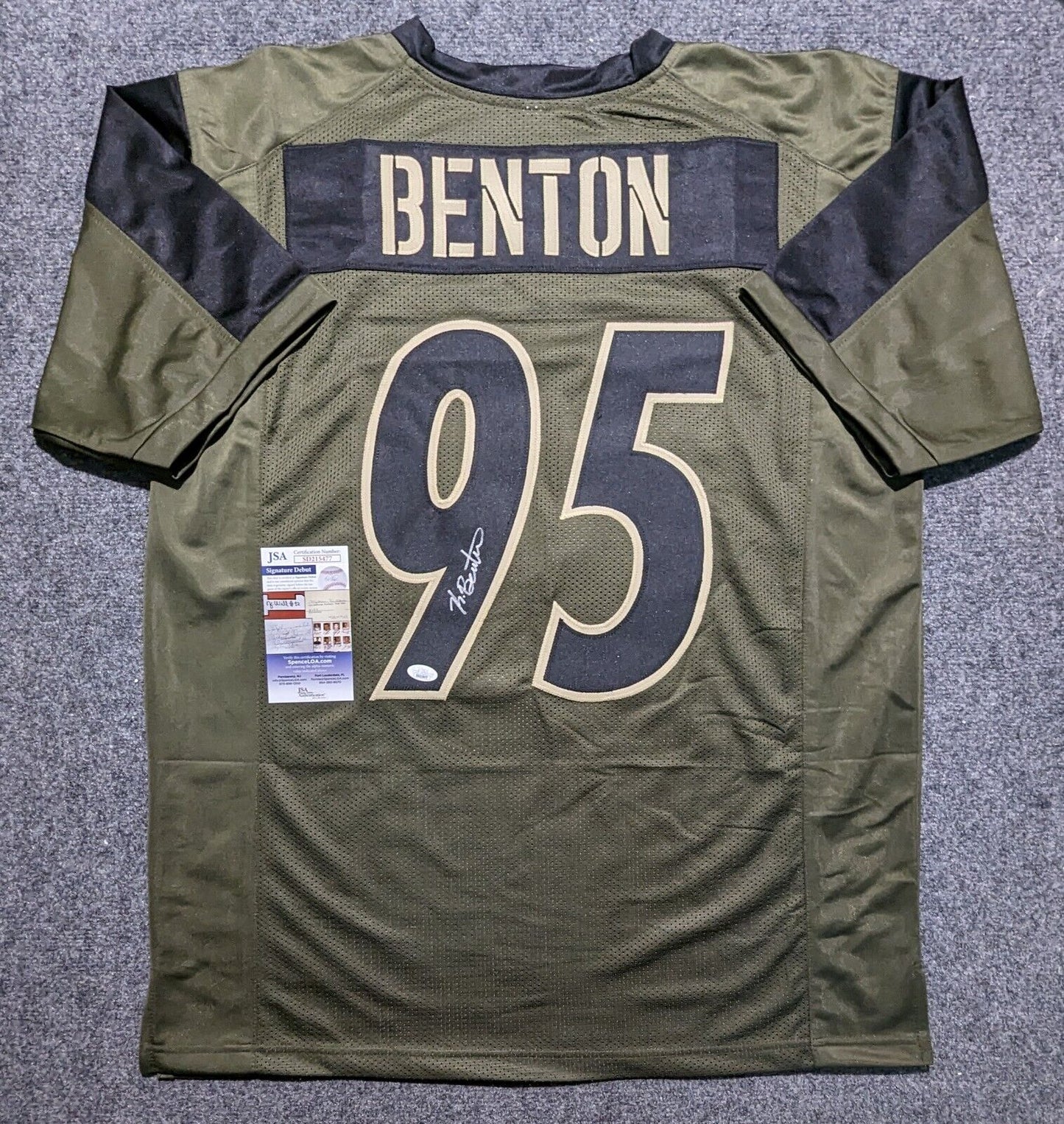 MVP Authentics Pittsburgh Steelers Keeanu Benton Autographed Signed Salute Jersey Jsa Coa 90 sports jersey framing , jersey framing