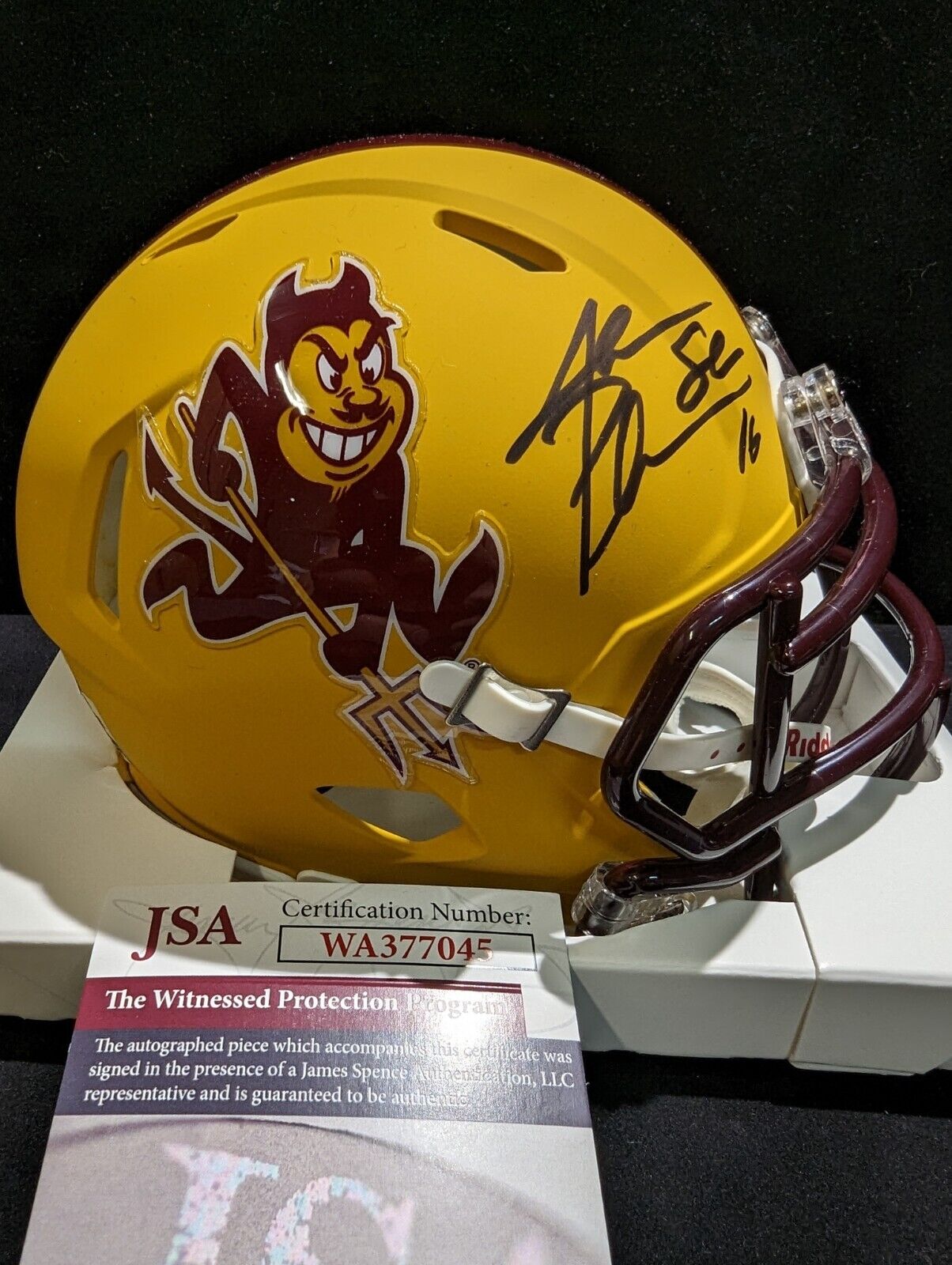 MVP Authentics Signed Arizona State Sun Devils Jake Plummer Autographed Mini Helmet Jsa Coa 90 sports jersey framing , jersey framing