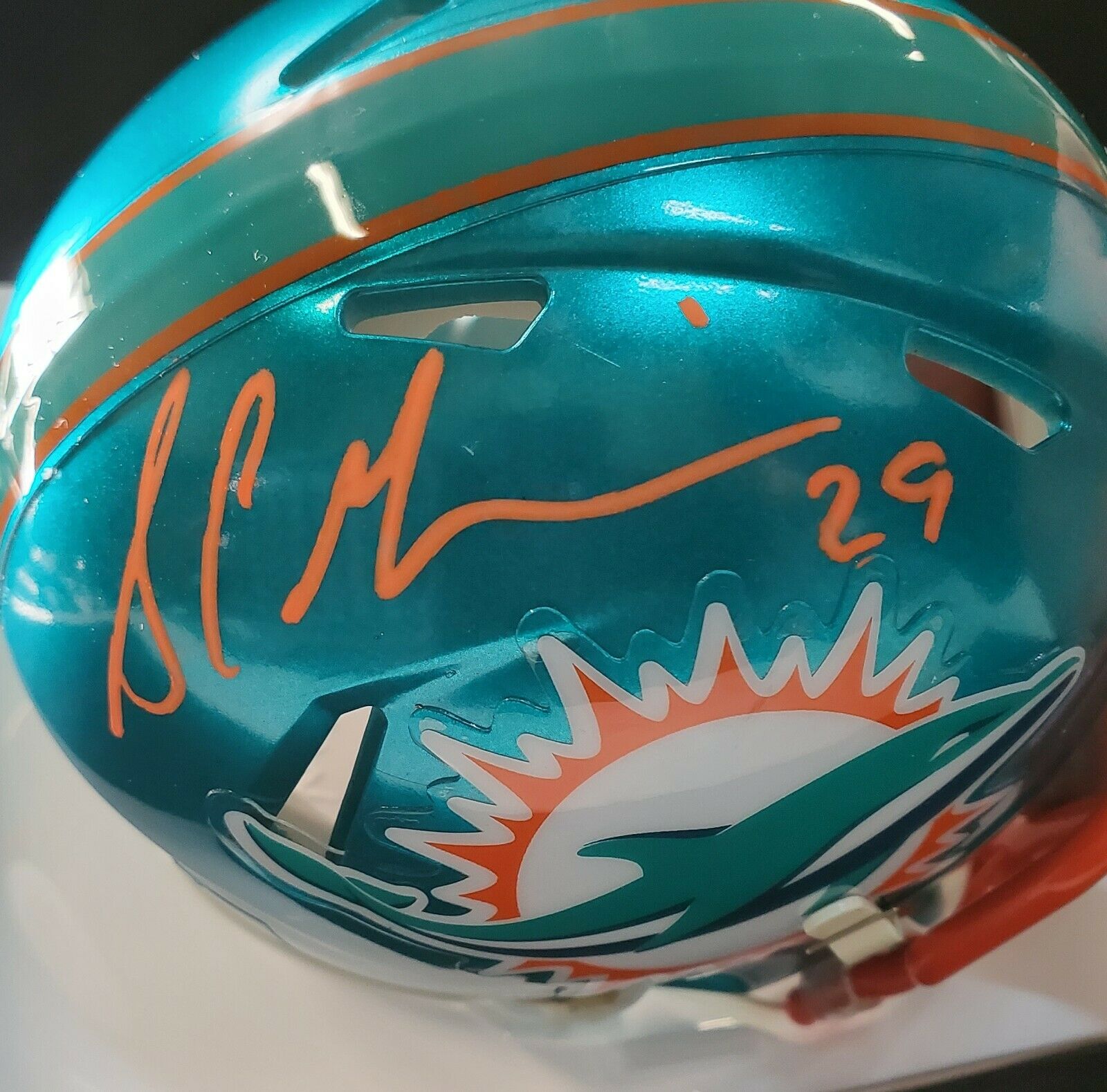 MVP Authentics Miami Dolphins Sam Madison Autographed Signed Flash Mini Helmet Jsa Coa 112.50 sports jersey framing , jersey framing