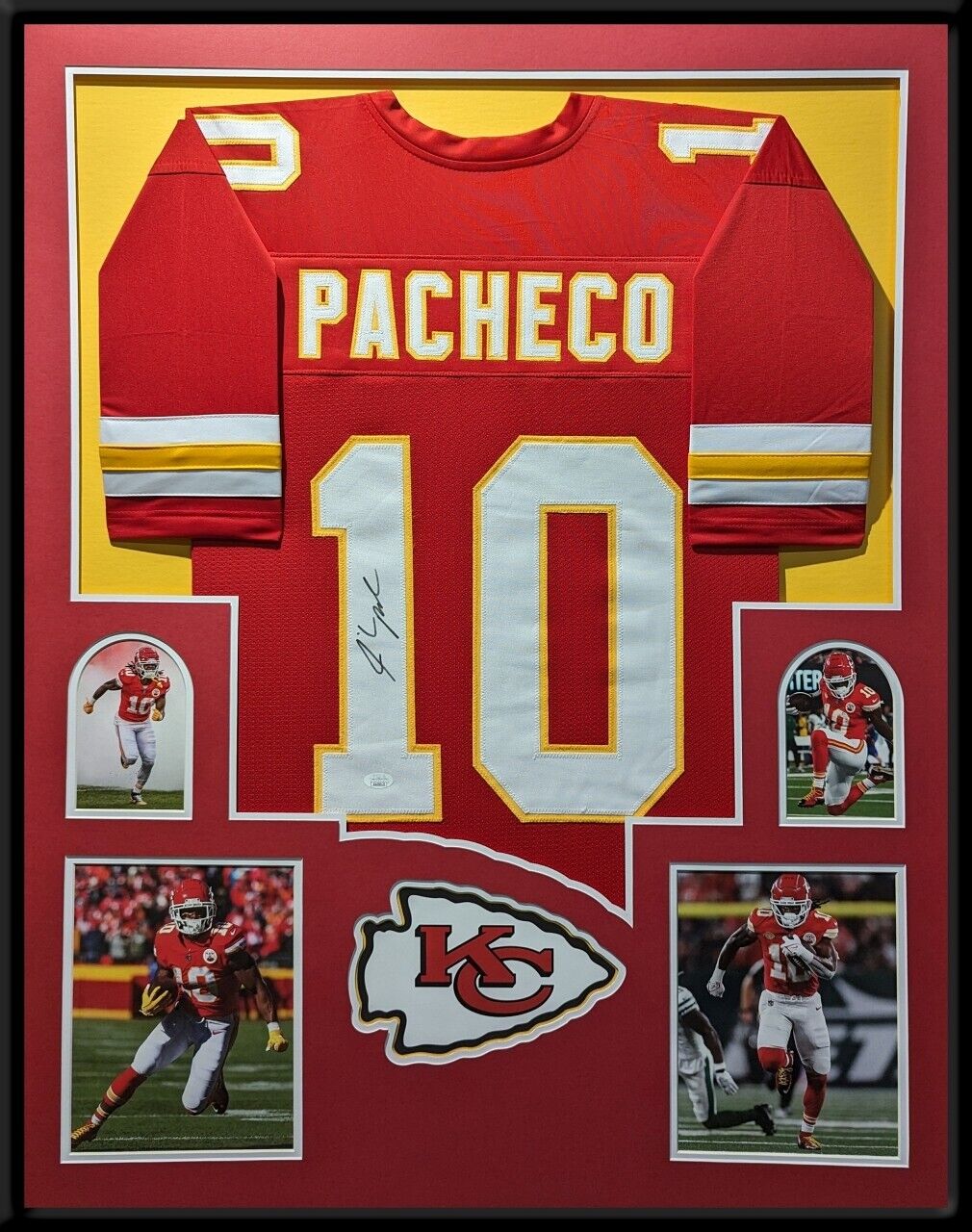 MVP Authentics Framed Kansas City Chiefs Isiah Pacheco Autographed Signed Jersey Jsa Coa 539.10 sports jersey framing , jersey framing