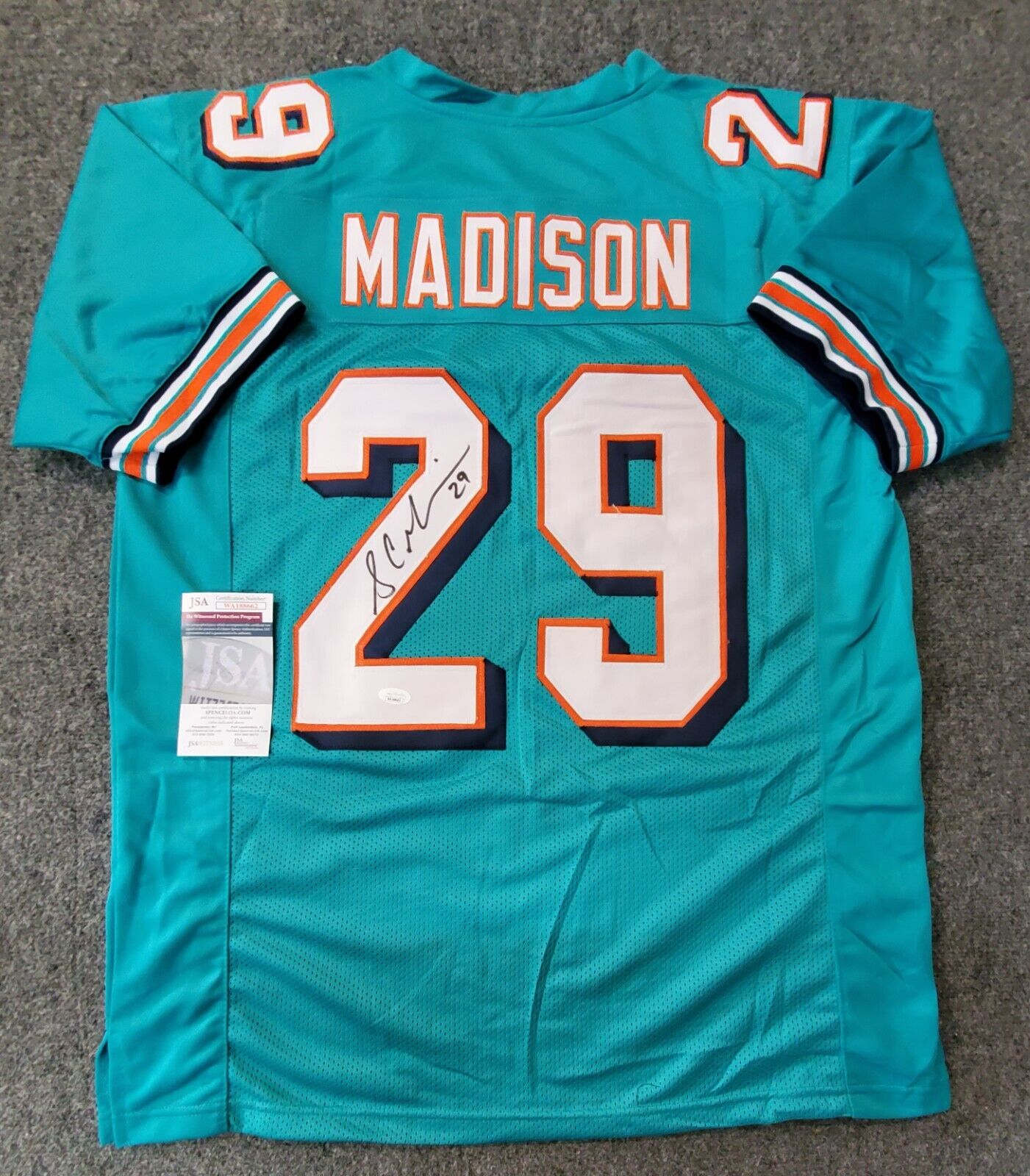 MVP Authentics Miami Dolphins Sam Madison Autographed Signed Jersey Jsa Coa 94.50 sports jersey framing , jersey framing