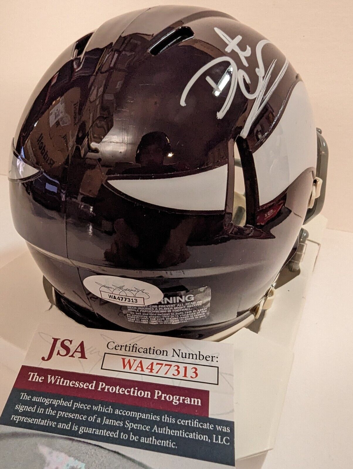 MVP Authentics Minnesota Vikings Daunte Culpepper Autographed Signed Speed Mini Helmet Jsa Coa 135 sports jersey framing , jersey framing