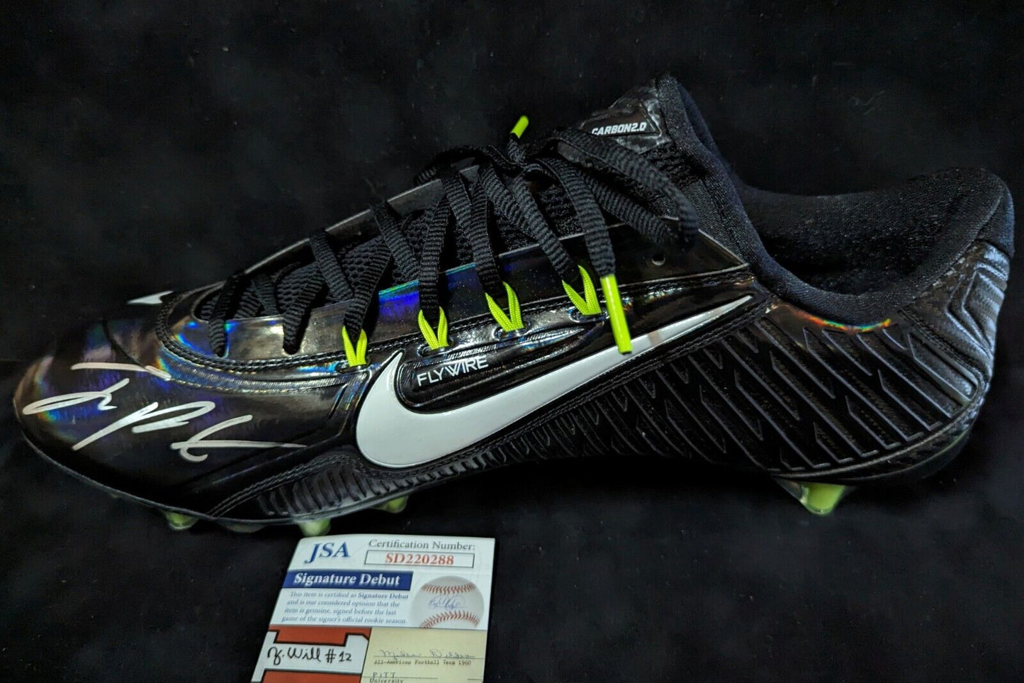 MVP Authentics Pittsburgh Steelers Joey Porter Jr Autographed Signed Cleat Jsa Coa 117 sports jersey framing , jersey framing